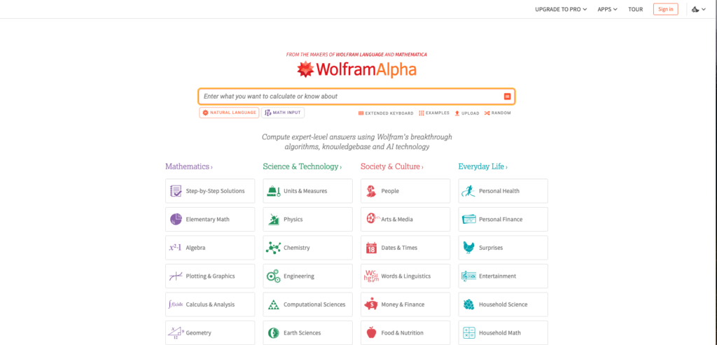Suchmaschine Wolfram Alpha