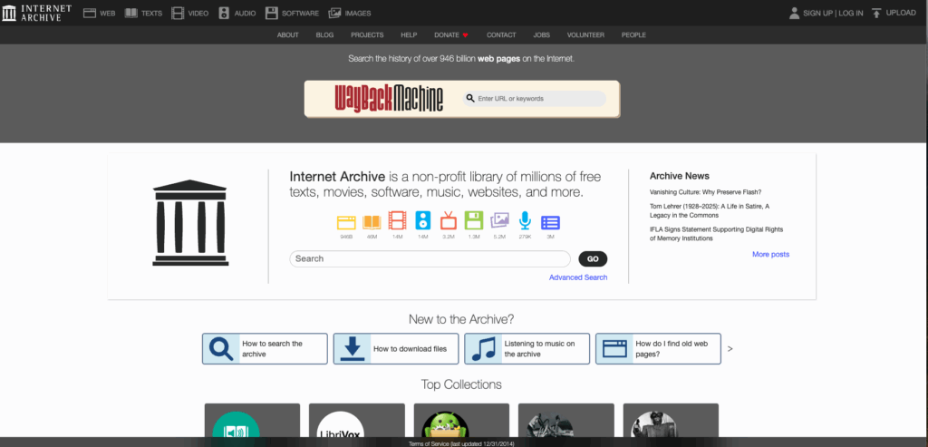 Suchmaschine WayBack