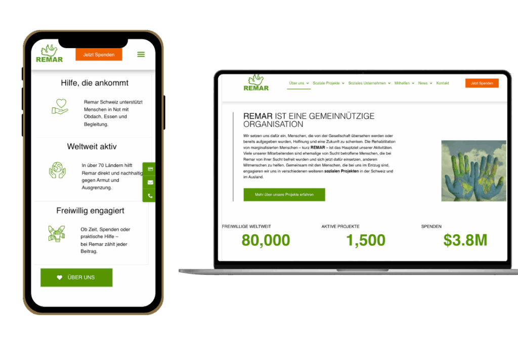 Referenz: Remar Webseite Mobil und Desktop