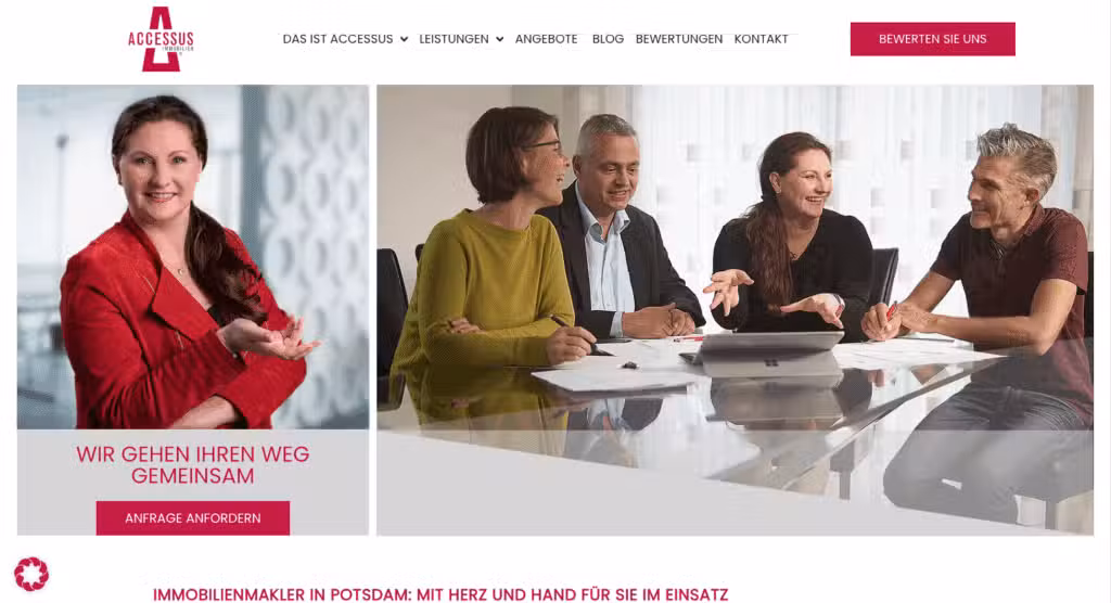 Accessus Immobilien – Website im Projekt