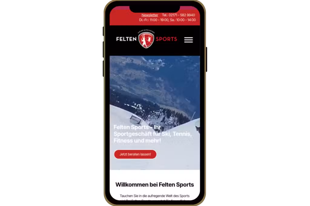 Felten Sports – Ansicht aus dem Projekt