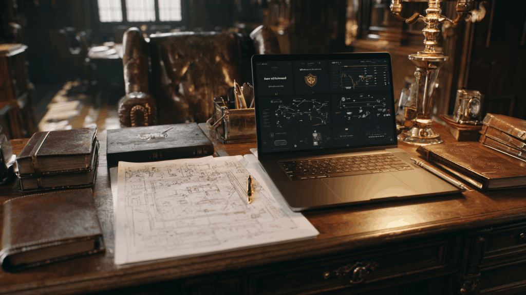 Arbeitsplatz im Gentleman-Look