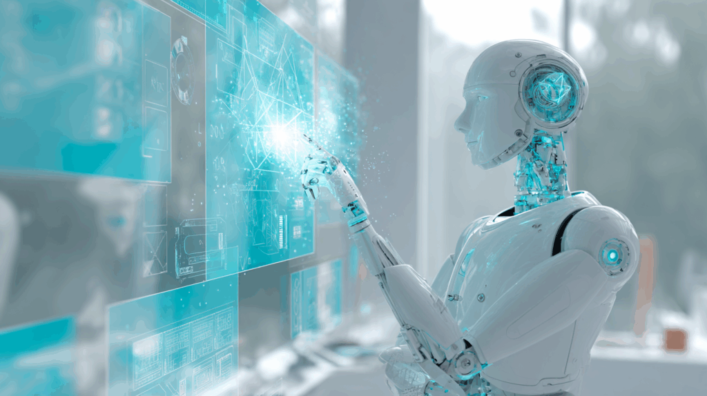 Ein KI Roboter entwickelt ein Webdesign