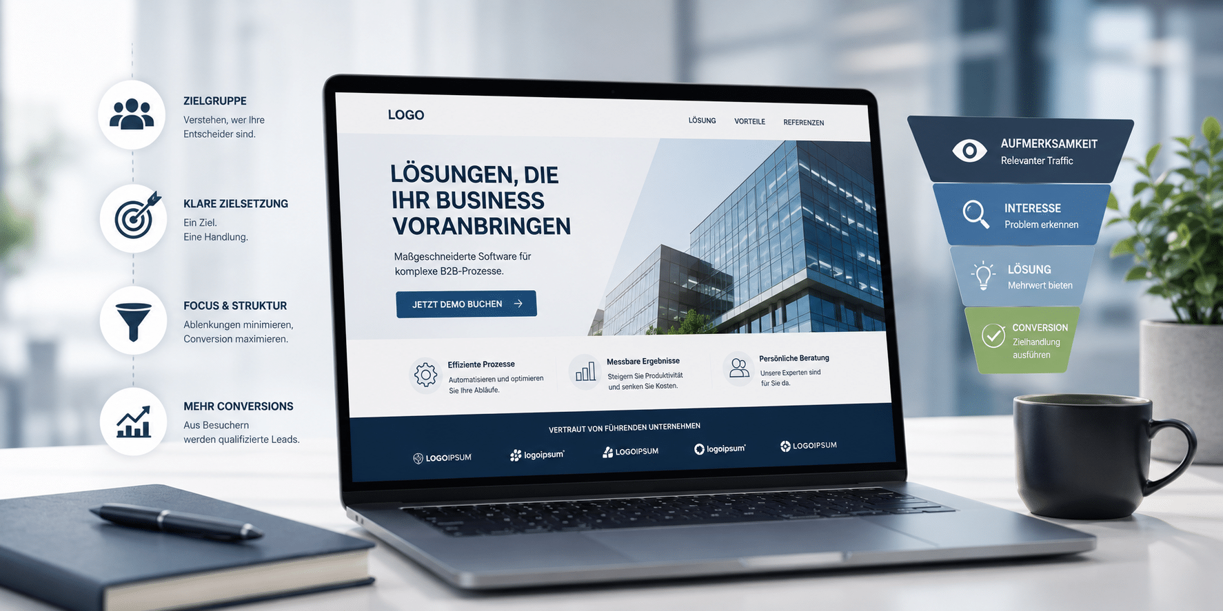 B2B-Landingpage zur Leadgenerierung mit Conversion-Fokus