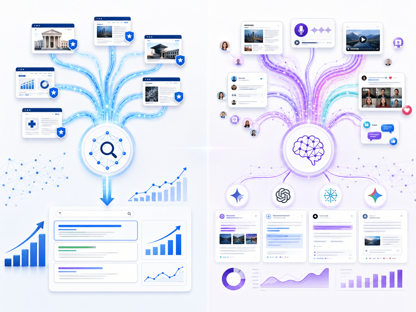 Vergleich von Backlinks und Brand Mentions für Google Rankings und AI Search
