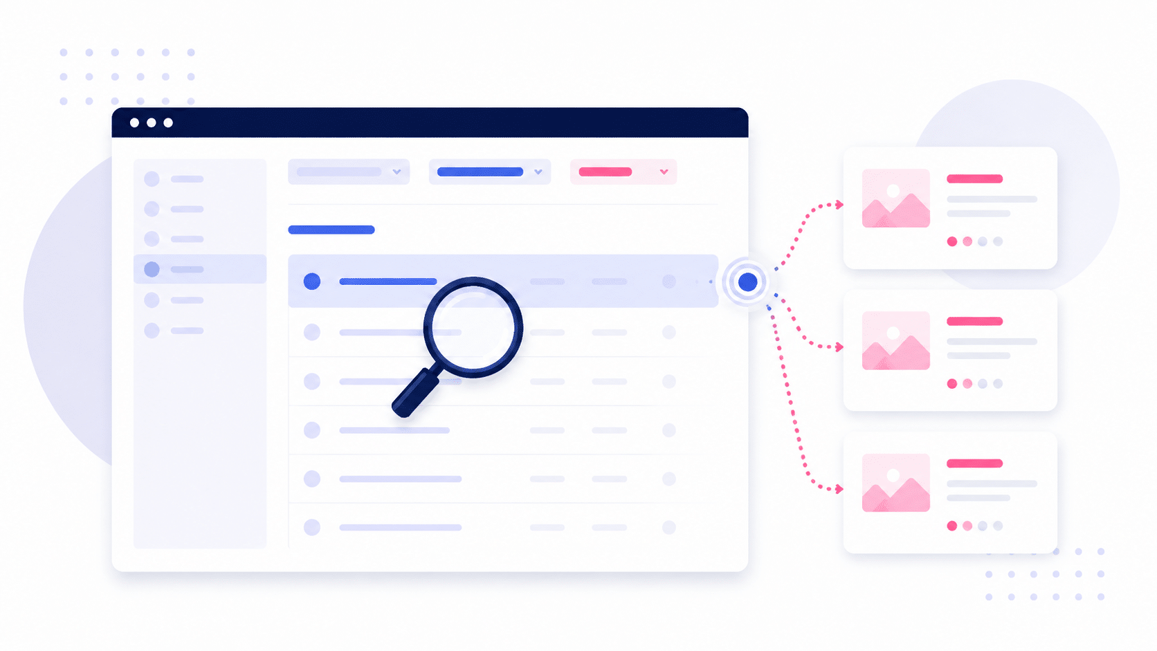Grafische Darstellung einer Search-Console-Analyse mit mehreren rankenden URLs