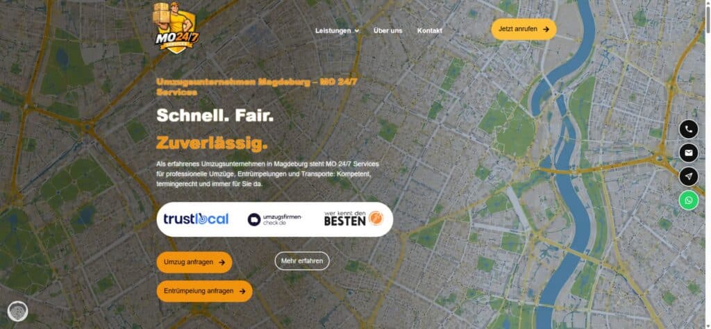 MO 24/7 Services – Website für Umzüge und Transport