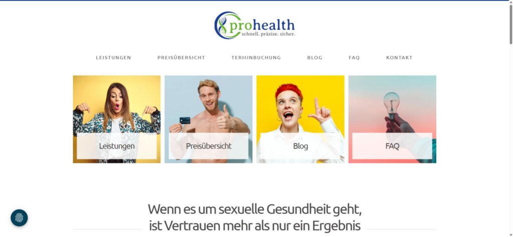 prohealth – betreuter Unternehmensauftritt des Testzentrums