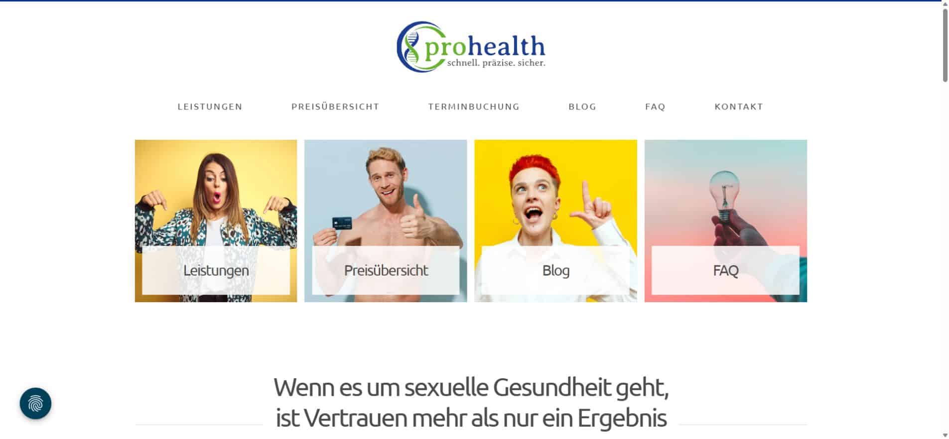 prohealth – betreuter Unternehmensauftritt des Testzentrums