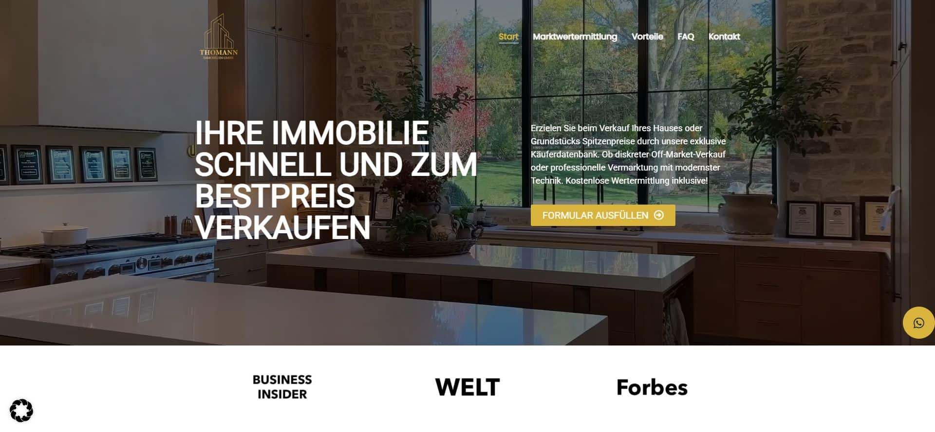 Thomann Immobilien – Website im Projekt
